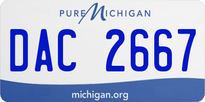 MI license plate DAC2667
