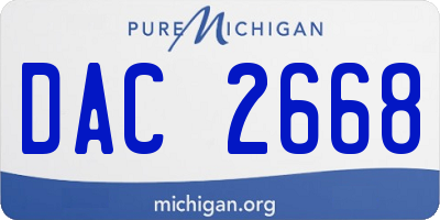 MI license plate DAC2668