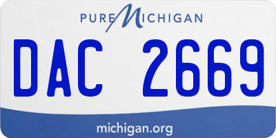 MI license plate DAC2669