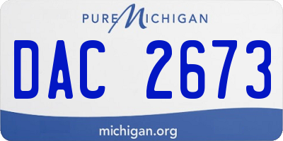 MI license plate DAC2673