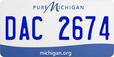 MI license plate DAC2674