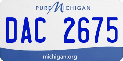 MI license plate DAC2675