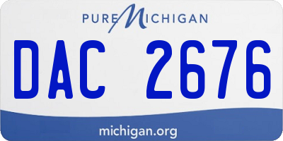 MI license plate DAC2676