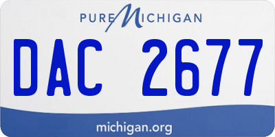 MI license plate DAC2677