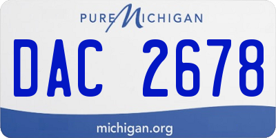 MI license plate DAC2678