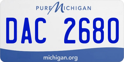 MI license plate DAC2680