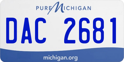 MI license plate DAC2681