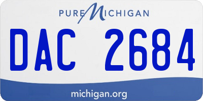 MI license plate DAC2684