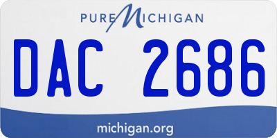 MI license plate DAC2686