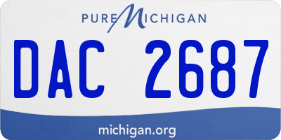 MI license plate DAC2687