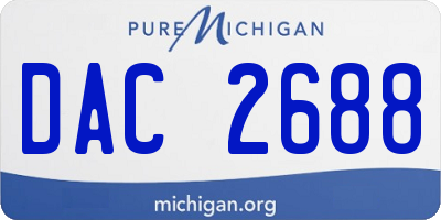 MI license plate DAC2688
