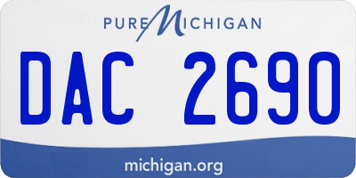 MI license plate DAC2690