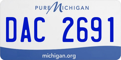 MI license plate DAC2691