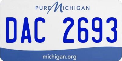 MI license plate DAC2693