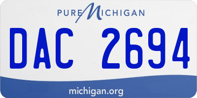 MI license plate DAC2694