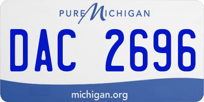 MI license plate DAC2696