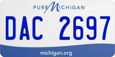 MI license plate DAC2697