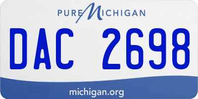MI license plate DAC2698