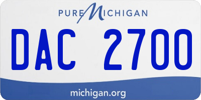 MI license plate DAC2700