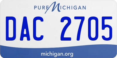 MI license plate DAC2705