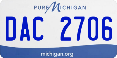 MI license plate DAC2706