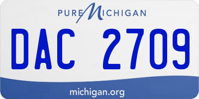 MI license plate DAC2709