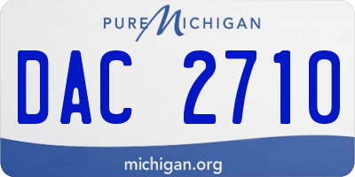 MI license plate DAC2710