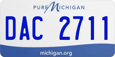 MI license plate DAC2711