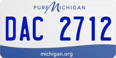 MI license plate DAC2712