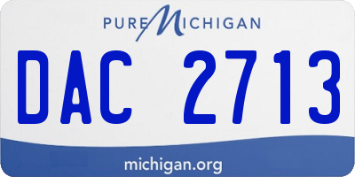 MI license plate DAC2713