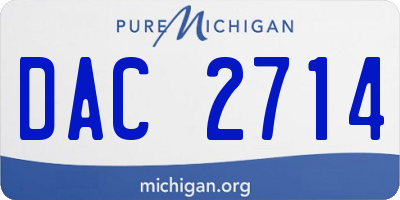 MI license plate DAC2714