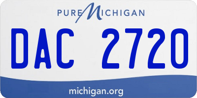 MI license plate DAC2720