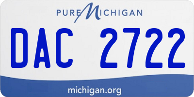 MI license plate DAC2722