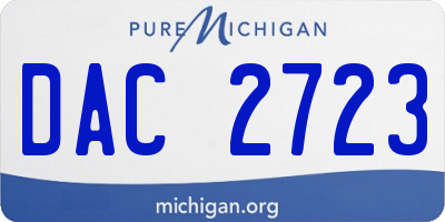 MI license plate DAC2723