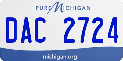 MI license plate DAC2724