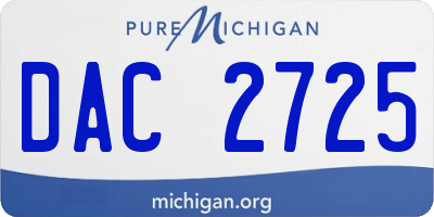 MI license plate DAC2725