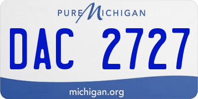 MI license plate DAC2727