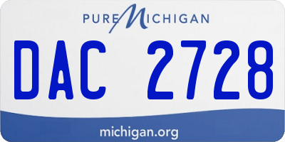 MI license plate DAC2728