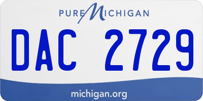 MI license plate DAC2729