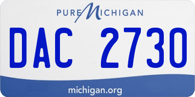 MI license plate DAC2730