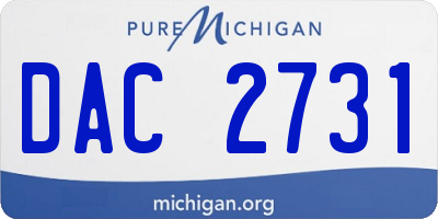 MI license plate DAC2731