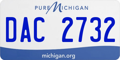 MI license plate DAC2732