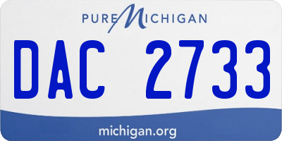 MI license plate DAC2733