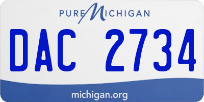 MI license plate DAC2734