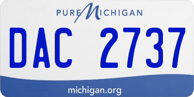 MI license plate DAC2737