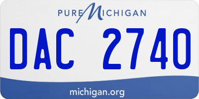 MI license plate DAC2740