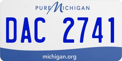 MI license plate DAC2741