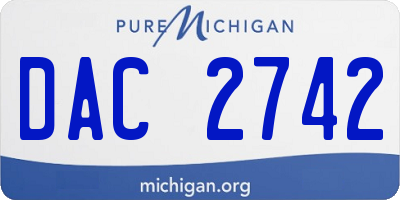 MI license plate DAC2742