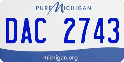 MI license plate DAC2743