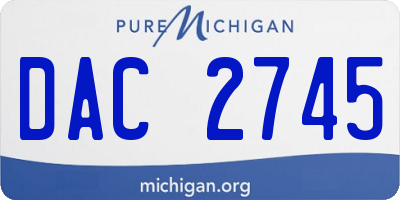 MI license plate DAC2745